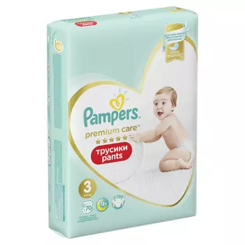 Подгузники-трусики PAMPERS Premium Care Pants д/мальчиков и девочек Midi (6-11 кг) 70шт