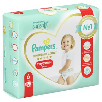 Подгузники-трусики Pampers Premium Care Pants д/мальчиков/девочек Extra Large 15+кг 31шт