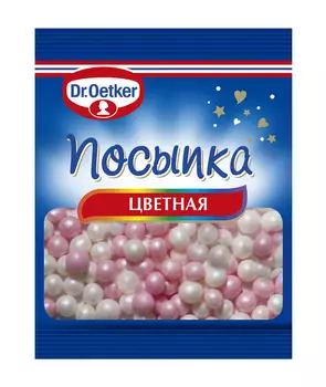 Посыпка цветная жемчужинки бело-розовые 10г
