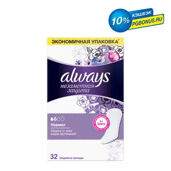 Прокладки ежедневные гигиенические Always ароматизированные незаметная защита Нормал Duo 32шт