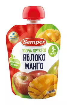 Пюре фруктовое Semper яблоко/манго 90г