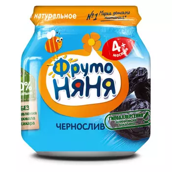 Пюре ФрутоНяня чернослив с 4мес 100г ст/б