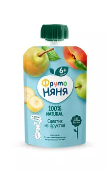 Пюре ФрутоНяня фруктовое салатик из фруктов 4 фрукта с 6 мес 90г