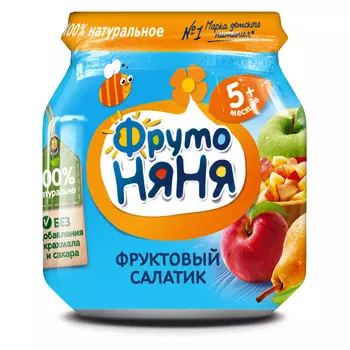Пюре ФрутоНяня Яблоко/Груша/Персик с 5 мес 100г ст/б