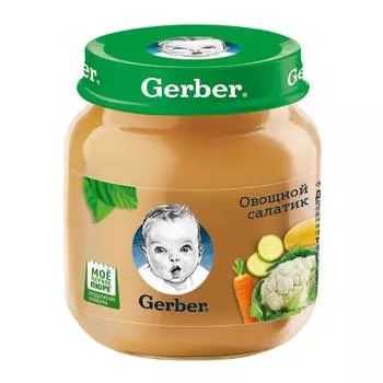 Пюре Gerber овощной салатик 130г ст/б