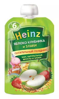 Пюре Heinz яблоко/клубника/злаки 90г
