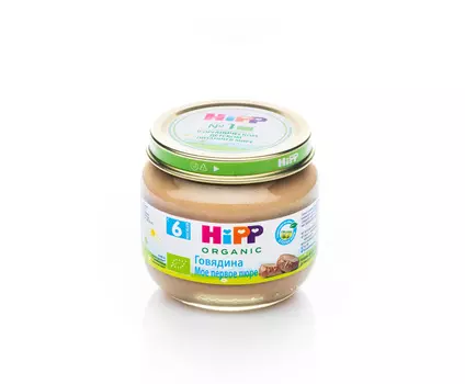 Пюре Hipp говядина с 6мес 80г ст/б