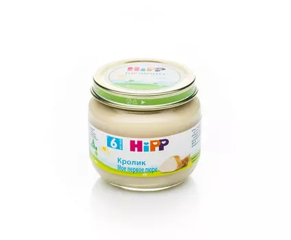 Пюре Hipp кролик с 6мес 80г ст/б