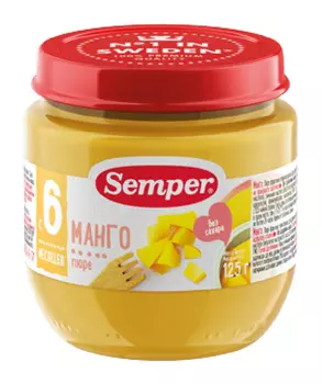 Пюре Semper манго 125г