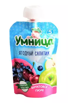 Пюре Умница ягодный салатик 100г