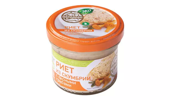 Риет из скумбрии с лесными грибами Меридиан ЭКО 100г