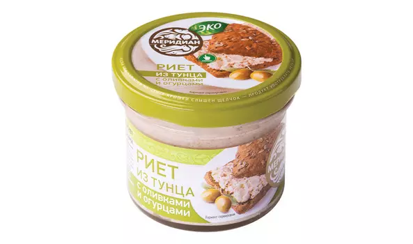 Риет из тунца с оливками и огурцами Меридиан Эко 100г