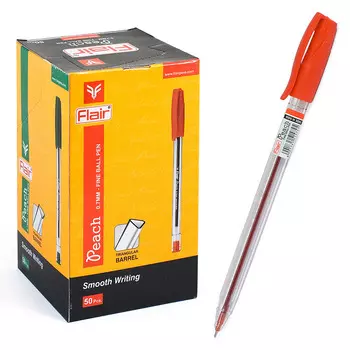 Ручка шариковая flair peach пластик красная трехгранный корпус 0,7мм f-1150/кр