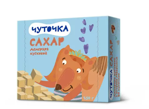 Сахар Чуточка тростниковый кусковой 250г