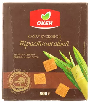 Сахар тростниковый кусковой ОКЕЙ Демерара 500г
