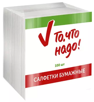 Салфетки бумажные ТЧН! 100шт 33х33см 1сл