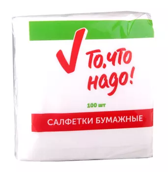 Салфетки ТЧН! белые 24х24 100л 1 слой