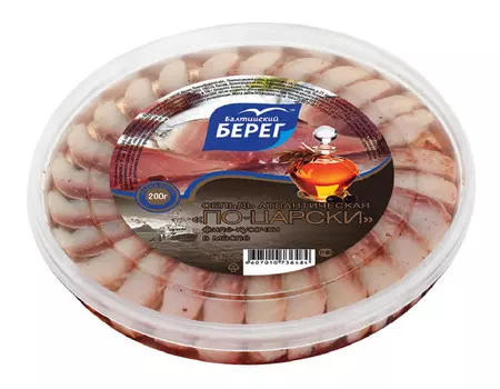 Сельдь филе-кусочки с/с в масле по-царски Балтийский берег 200г