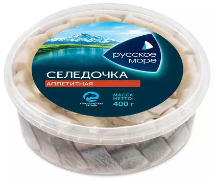 Сельдь филе-кусочки в масле Аппетитная Русское море 400г