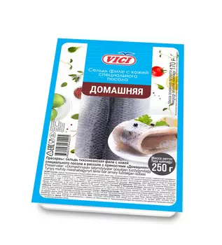 Сельдь филе с/к Домашняя сп/п Vici 250г