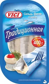 Сельдь филе Традиционная в масле Vici 400г