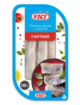 Сельдь филе Vici К картошке в масле 240г