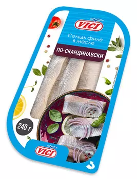Сельдь филе в масле По-скандинавски Vici 240г