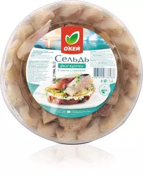 Сельдь ОКЕЙ филе-кус в масле с укропом м/с 500г