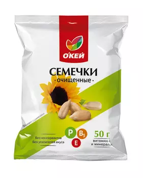 Семена подсолнечника ОКЕЙ очищенные сырые 50г