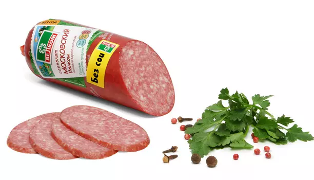 Сервелат Московский в/к в/у 370г срез ВЕЛКОМ