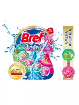 Туалетный блок д/унитаза Bref perfume switch яблоня-лотос 50г