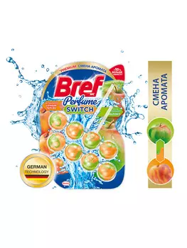 Туалетный блок д/унитаза Bref perfume switch персик - яблоко 2х50г