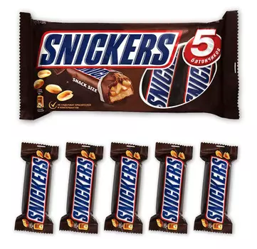 Шок.батончик Snickers 5х40г