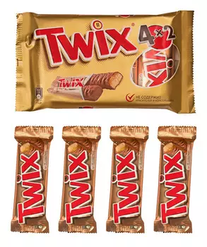 Шок.батончик Twix 4х55г