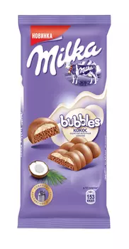 Шоколад молочный Milka Bubbles пористый с кокосом 97г