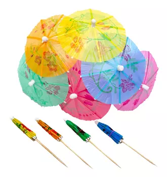 Шпажки для канапе деревянные Зонтик 12шт