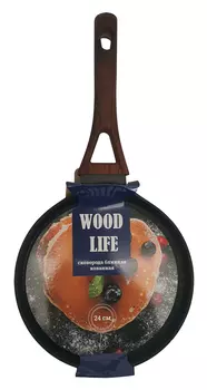 Сковорода блинная кованная Wood life 24см