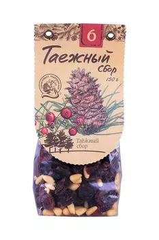 Смесь ягодно-ореховая Кедровый Бор Таежный сбор 6 дв+клюква 150г