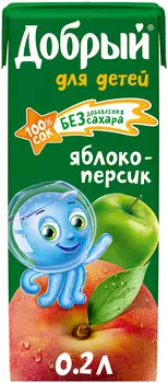 Сок Добрый яблоко/персик 0,2л т/пак