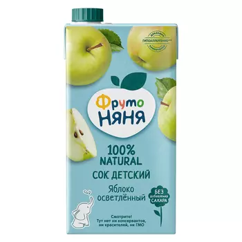 Сок ФрутоНяня яблоко осветленный с 3-х лет 500мл т/п