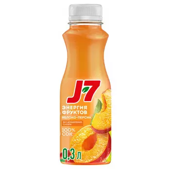 Сок J7 яблоко/персик 0,3л пэт
