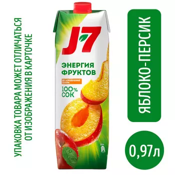 Сок J7 яблоко/персик 0,97л т/п