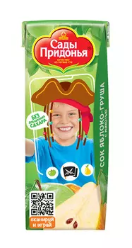 Сок Сады Придонья яблочно-грушевый с мякотью LEAF 0,2л