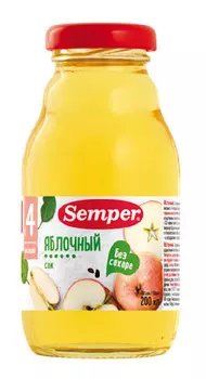 Сок Semper яблоко с 4мес 200мл ст/б