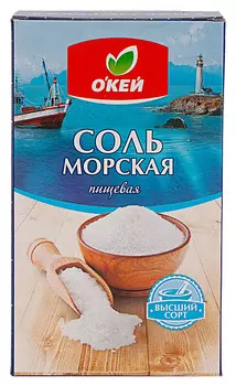 Соль морская ОКЕЙ крупная пачка 500г