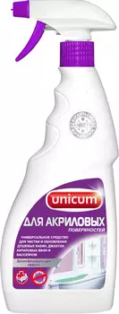 Средство д/чистки акриловых ванн и душевых кабин Unicum 500мл