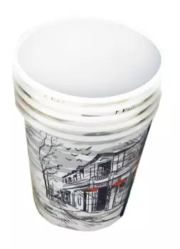 Стакан Мистерия для холодного и горячего 0,195л верхний d=73мм нижний d=50мм h=74мм с рисунком Big City Life картон
