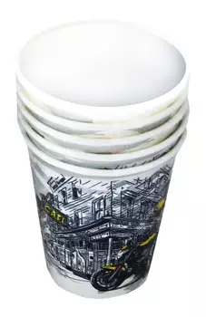 Стакан Мистерия для холодного и горячего 0,25л верхний d=80мм нижний d=56мм h=92мм с рисунком Big City Life картон