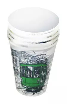 Стакан Мистерия для холодного и горячего 0,3л верхний d=90мм нижний d=56мм h=117мм с рисунком Big City Life картон