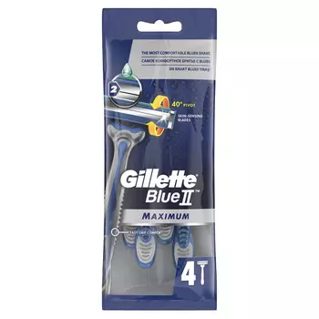 Станки д/бритья мужские одноразовые Gillette Blue II Maximum 4шт